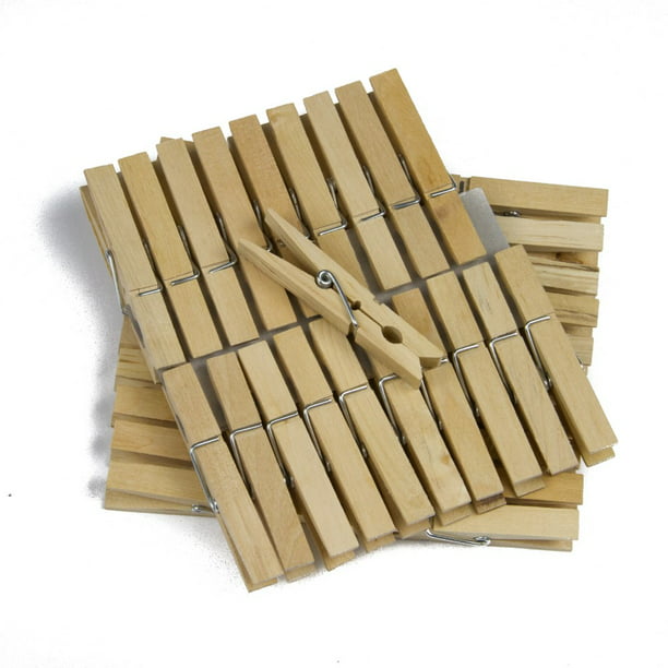 64 Hard Quality Wooden Birchwood Clothes Pegs Pack of 32 x 2